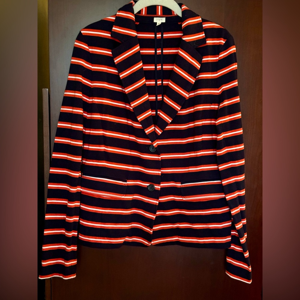 New J.Crew Factory Striped Sweatshirt Blazer